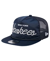 New Era Men's Navy New York Yankees Retro Satin Script Golfer Adjustable Hat