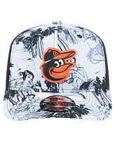 New Era Men's Black Baltimore Orioles Hula Trucker 9SEVENTY Adjustable Hat