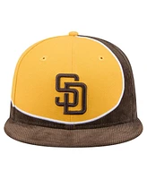 New Era Men's Brown/Gold San Diego Padres Retro Split Corduroy Snapback Hat