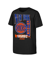 Outerstuff Big Boys and Girls Black New York Knicks 2025 Nba Playoffs Hype T-Shirt