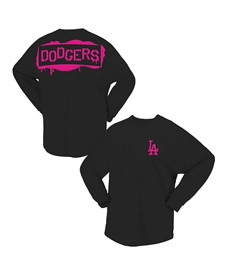 Fanatics Women's Black Los Angeles Dodgers Neon Jersey Long Sleeve T-Shirt