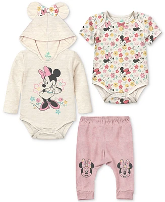 Disney Baby Girls 3-Pc. Minnie Mouse Bodysuits & Joggers Set