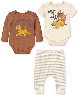 Disney Baby Boys 3-Pc. Lion King Bodysuit & Joggers Set