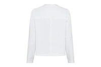 Olsen Women's Mixed Media Zip Front Jacket