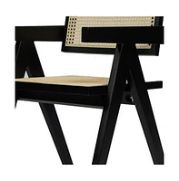 Wood Dining Arm Chair with Open Back Design for Kitchen or Room
