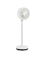 9 Inch Portable Oscillating Pedestal Floor Fan with Adjustable Heights and Speeds