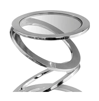 Minimalist Glass Round End Table – Perfect for Living Room or Bedroom