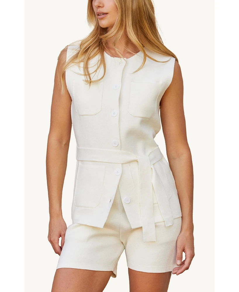 Crescent Women's Simone Sleeveless Knit Jacket