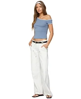 Edikted Women's Lorna Contrast Off Shoulder Top