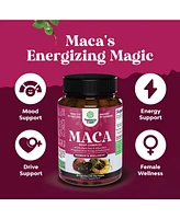 Maca Root Capsules for Women | Potent Herbal Supplement with Female Enhancing Blend of Red Yellow & Black Maca Root | 30ct