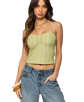 Edikted Women's Galya Textured Halter Top