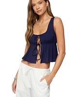 Edikted Women's Alesia Tie Front Tank Top