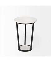 Chic Round Marble Side Table – Ideal for Sofa or Bedside Use