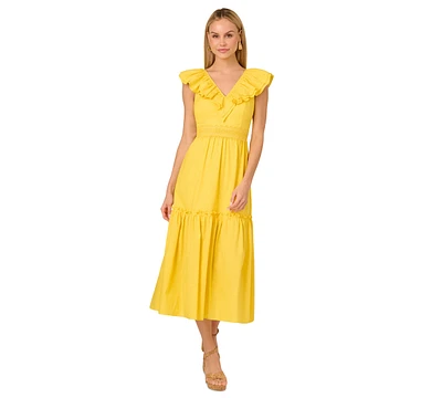Adrianna by Papell Women's Ruffle Midi Dress