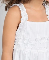 Rare Editions Toddler and Little Girls Clip-Dot Shadow Strip Dress