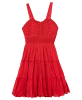 Rare Editions Big Girls Crochet Gauze Dress