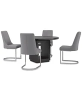Tivie 5-Pc. Dining Set (Round Table & 4 Metal Chairs)