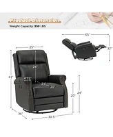 Osvaldo 30.5" Wide Genuine Leather Manual Recliner