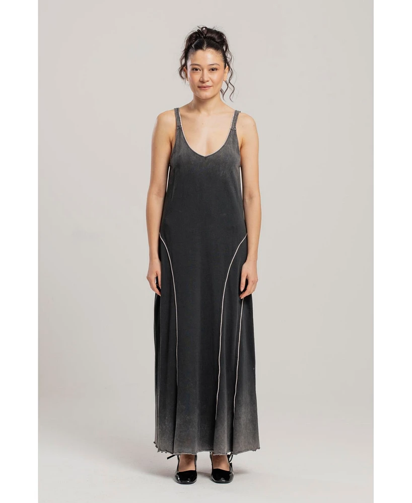 Pcfg Women's Free Heaven Acid Wash Long Dress