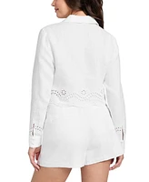 Guess Women's Long-Sleeve Leyna Linen Top