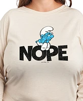Hybrid Apparel Plus The Smurfs Nope Graphic Pullover T-Shirt