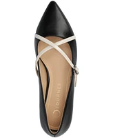 Journee Collection Women's Camby Crisscross Strap Pointed Toe Flats