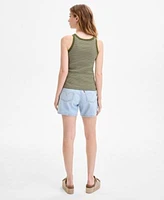 Levis Womens Essential Racer Tank Cinch Waist Denim Shorts