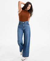 Levis Womens Effortless Mock Neck Tank Cinch Waist Lightweight Baggy Jeans