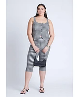 Eloquii Plus Gingham Square Neck Vest