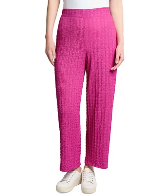 Jones New York Petite Textured Pull-On Wide-Leg Pants