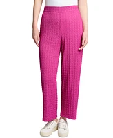 Jones New York Petite Textured Pull-On Wide-Leg Pants