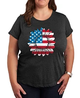 Hybrid Apparel Plus Americana Daisy Graphic Crew Neck T-Shirt