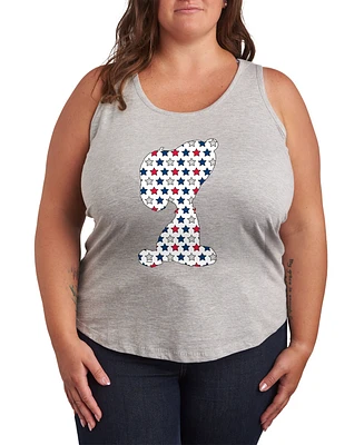 Hybrid Apparel Plus Peanuts Americana Snoopy Graphic Crew Neck Tank T-Shirt