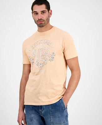 Guess Men's Timeless Short Sleeve Embroidered Logo Graphic T-Shirt