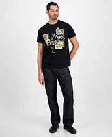 Guess Men's Japanese Stamps Short Sleeve Crewneck Graphic T-Shirt