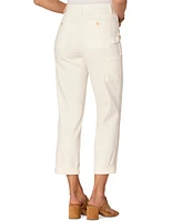 Democracy Petite High-Rise Roll-Cuff Carpenter Pants
