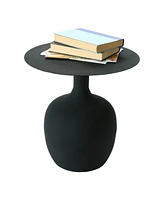 Creative Co-op 18" Metal Modern Textured Round Side Table