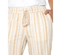 Liverpool Los Angeles Women's Striped Drawstring-Waist Wide Leg Pants