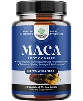 Maca Root Complex for Men | Herbal Supplement with Siberian Ginseng Ashwagandha & Black Maca Roots for Men's General Health | 30ct