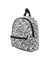 Peanuts Snoopy & Woodstock Fuax Leather 10.6" Gray Mini Backpack