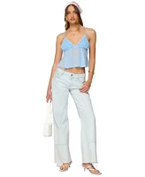 Edikted Women's Ruffle Sheer Chiffon Babydoll Tank Top