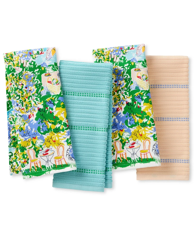 kate spade new york Spring Garden Cotton Kitchen Towel Set, 17" x 28"