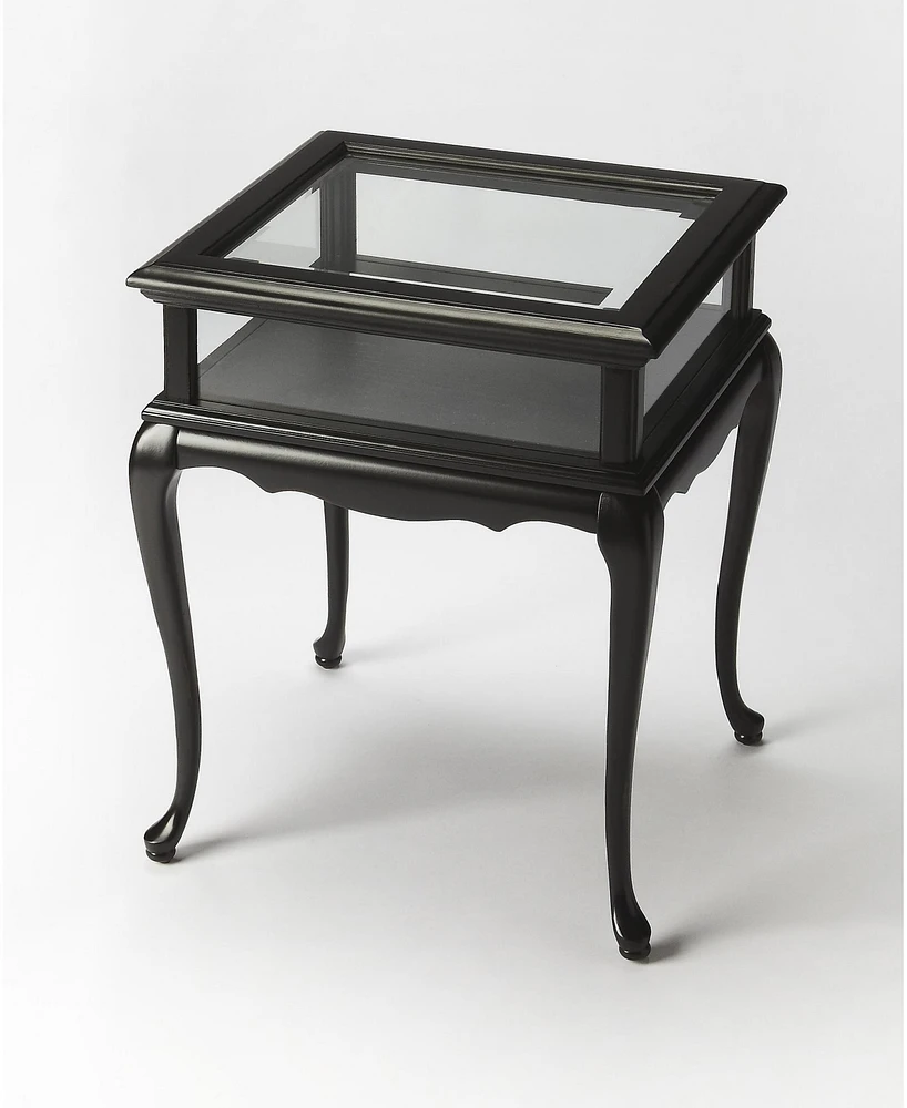Tempered Glass Rectangular End Table with Polished Edges