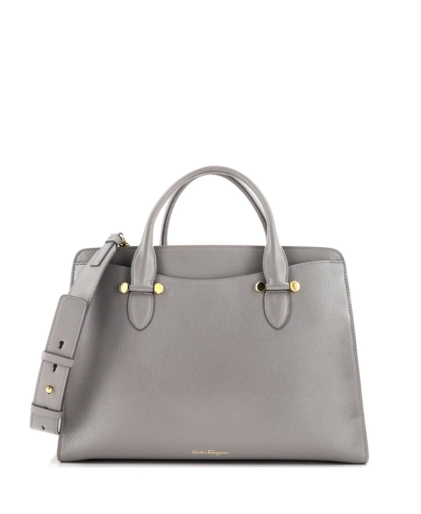 Pre-Owned Salvatore Ferragamo Large Today Satchel Leather