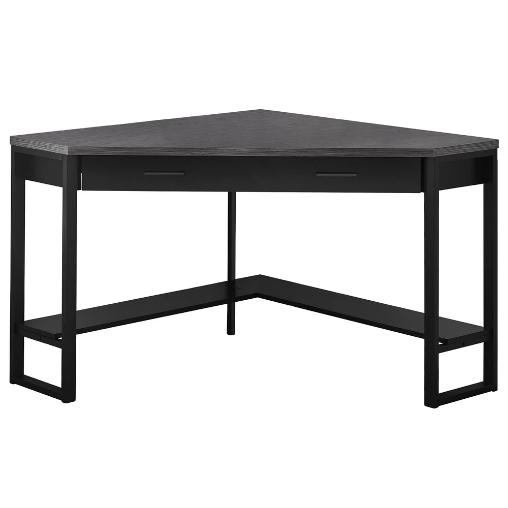 Corner Computer Desk 42" Sturdy Wood and Metal Frame for Home or Office Use