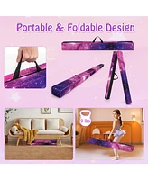 7 Feet Folding Portable Floor Balance Beam with Handles for Gymnasts