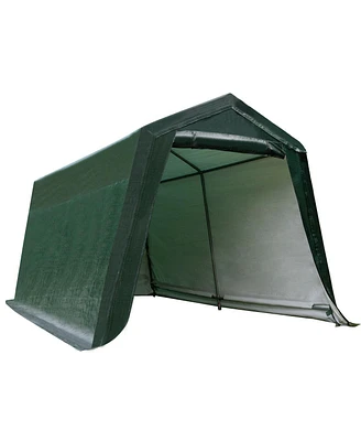Outdoor Carport Shed with Sidewalls and Waterproof Ripstop Cover