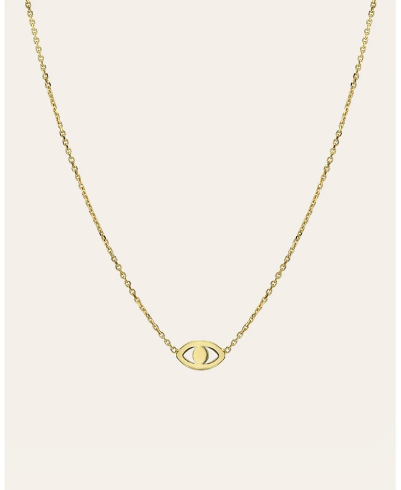 14k Gold Mini Evil Eye Necklace