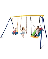 660 Lbs Heavy Duty Carbon Steel Swing Frame with 3 Swings