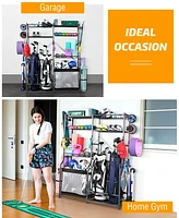 Mythinglogic Golf Accessories Storage Stand, Sports Equipment Organizer for Garage, Home, Gym